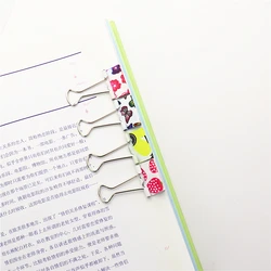 12pcs di Piccole Dimensioni di 38 millimetri Stampato In Metallo Binder Pinze di Carta Della Clip del Morsetto Scuola Ufficio di Rilegatura Forniture Colore Casuale H0061
