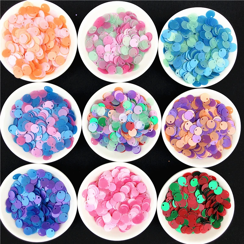 500g/pack 8mm Flat round Matte Colors loose sequins Paillettes sewing Wedding craft with 1 side hole,Women Garment Accessory