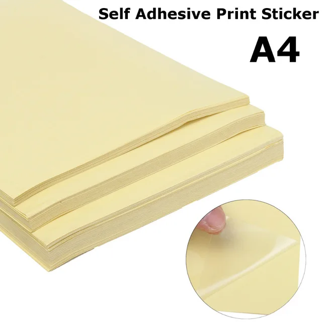 50pcs Clear Matte Adhesive Printer Paper A4 Self Adhesive Glossy Transparent Paper Label Sticker for Laser Printers