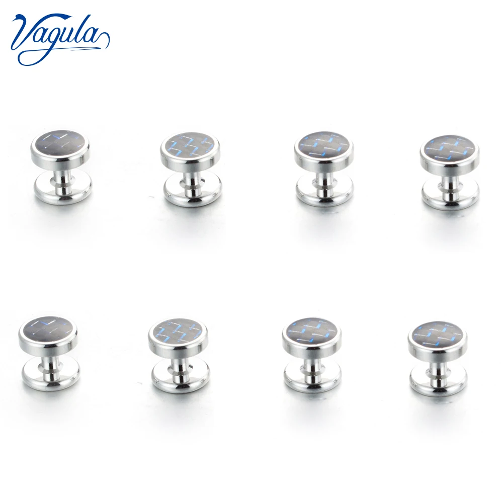 

VAGULA Newly 8PCS SET Tuxedo Collar Stud Sleeve Button Uniform Shirt Cuff links Top Luxury Brand Bonito Gemelos V20