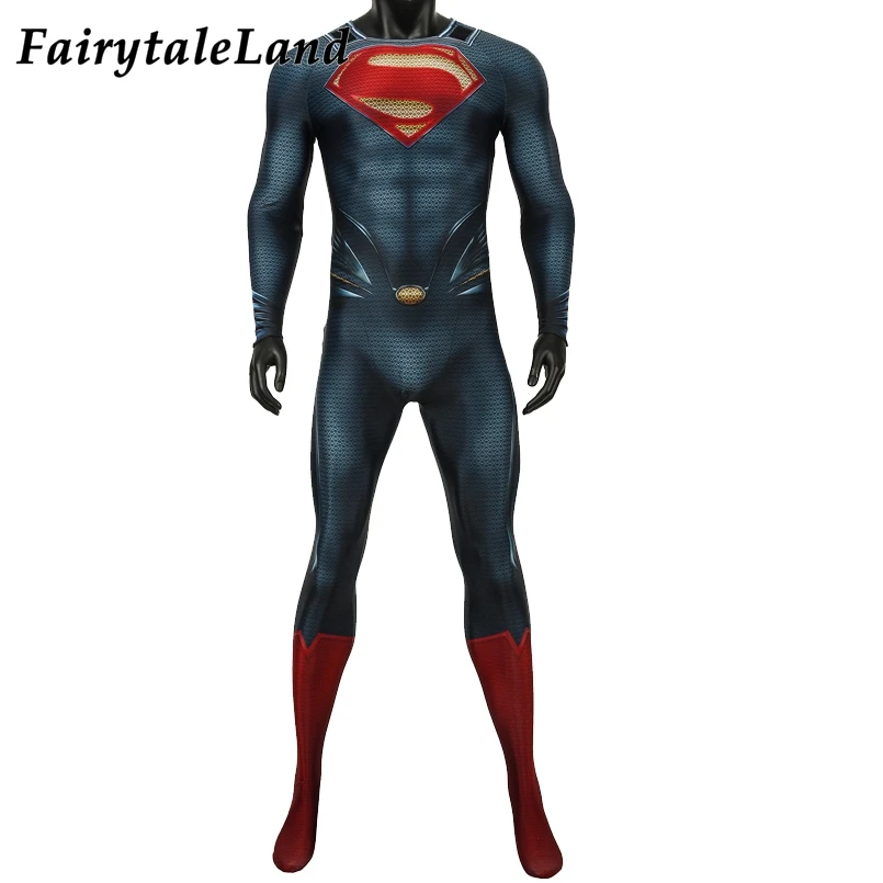 Newest Adult Superhero Cosplay Halloween Carnival Costume 3D Printing Hero Spandex Jumpsuit Red Cape Fancy Bodysuit image 4