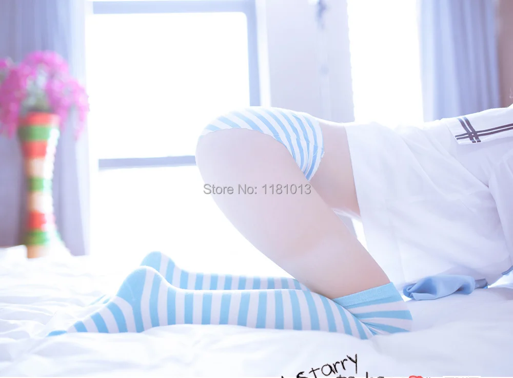 Culotte Lolita à Rayures Bleues et Blanches, Sous-Vêtement Mignon, Japonais