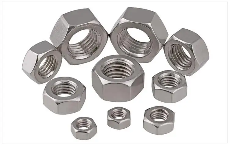 DIN934 Hex nut 304 stainless steel Thread M1 M1.2 M1.4 M1.6 M2 M2.5 M3 M4 M5 M6 M8 M10 Hexagon Nut Hex Nuts