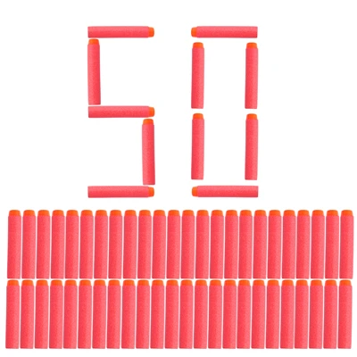 50pcs 8colors Soft Bullet Head Foam Bullets for Nerf N-strike Elite Series 7.2cm*1.3cm