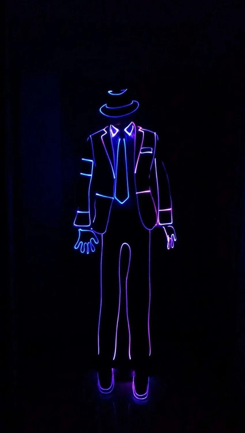 Optic fiber LED dance costume Michael jackson Halloween dress for nightclub DJ stage performance