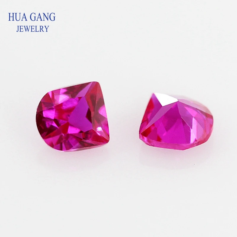 5# Rose Red  U-shaped Princess Cut Synthetic Corundum Gems stone For jewelry Size 3x3~5x5mm