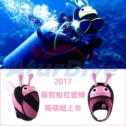 submersible wigs 4mm a small bee cartoon personalized thermal sun hat snorkel cap gift Cartoon diving cap helmet Sunscreen