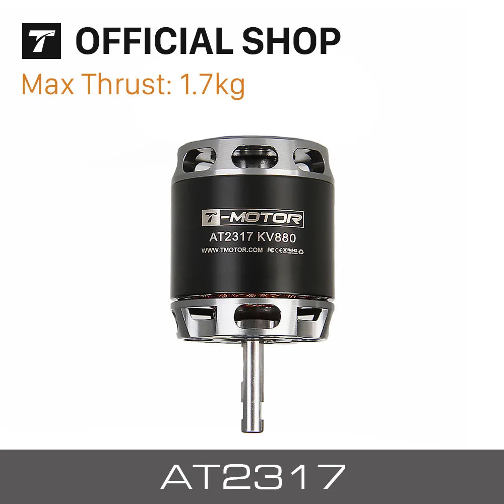 T-MOTOR AT2317 Long Shaft KV880 1400KV KV1250 brushless motor for Hybrid Vertical Take-off Landing UAV