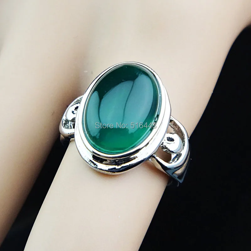 Wholesale Jewelry Lots New Arrival Guaranteed 30pcs 100% Malay Jade Stones Oval Vintage Retro Silver Rings for Womens Mens A502