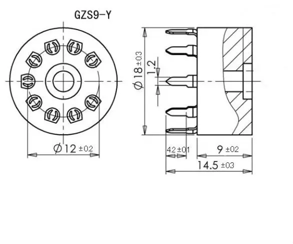 10 stücke 9pin B9A Rohr Buchse Kunststoff Ventil Basis für 12AX7 12AT7 12AU7 EL84 6N1 6570 6922 6DJ8 6N1 ECC83 ECC82 Verstärker PCB Mount – Detail 1
