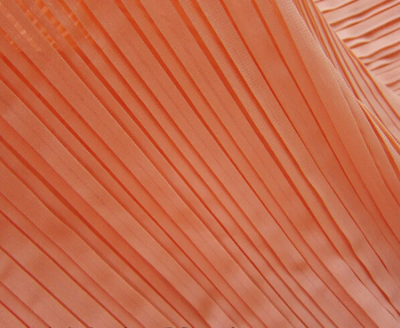 

3 Meters Width 150CM 59" Orange Ruffled Pleated Crumple Tulle Chiffon Lace Fabric Solid Dress Clothes Materials LX3