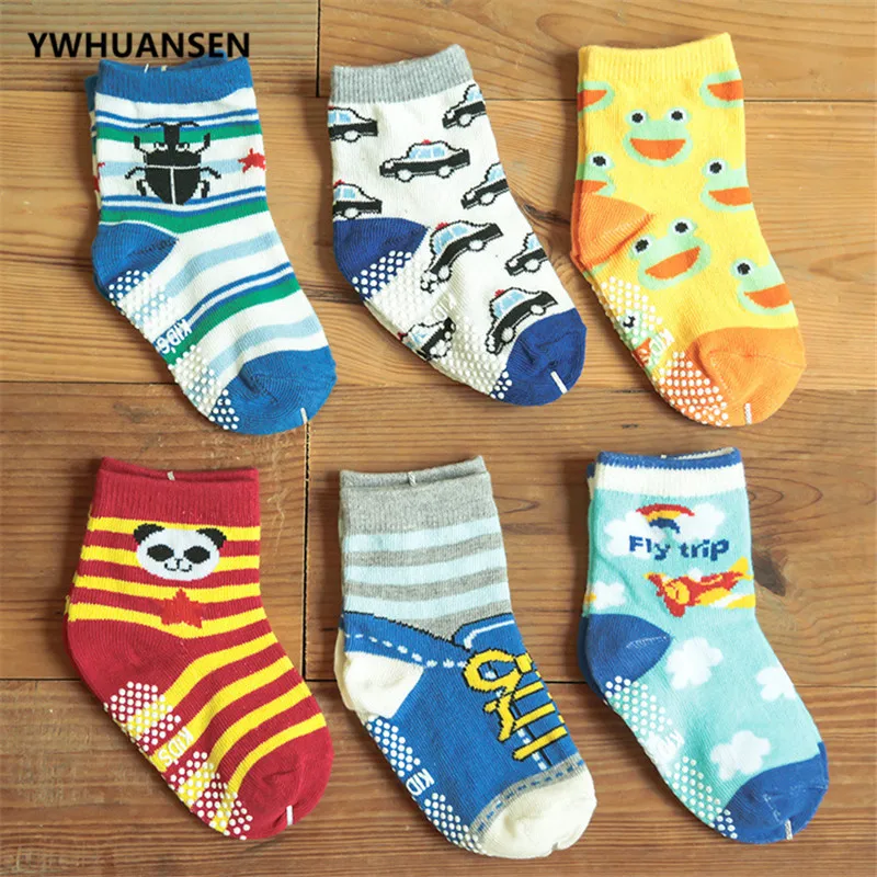 YWHUANSEN 0-2 Yrs Anti-slip Baby Socks For Boys Girls Recem Nascido Non-slip Calcetines Baby Socks Newborn Meia Infantil Menino