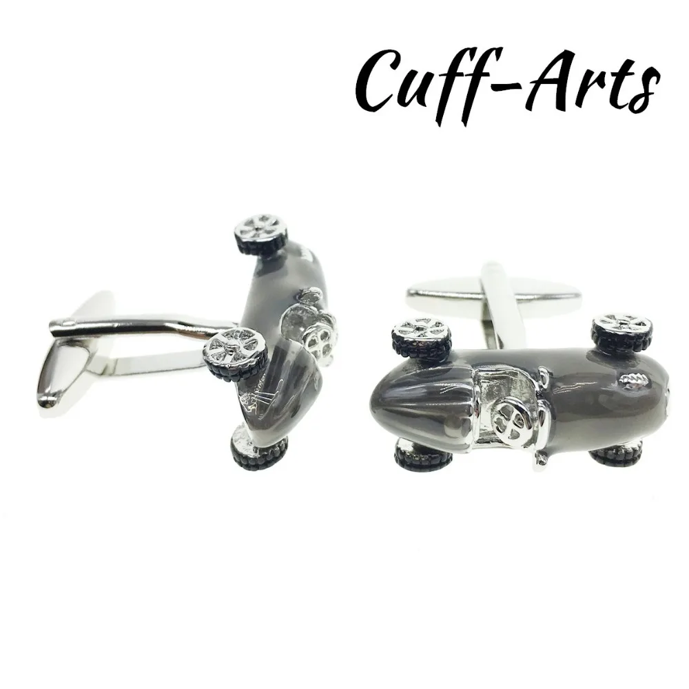 Cufflinks For Mens Retro Style Metallic Silver Motor Racing Car Cufflinks Gift For Men by Cuffarts C10120