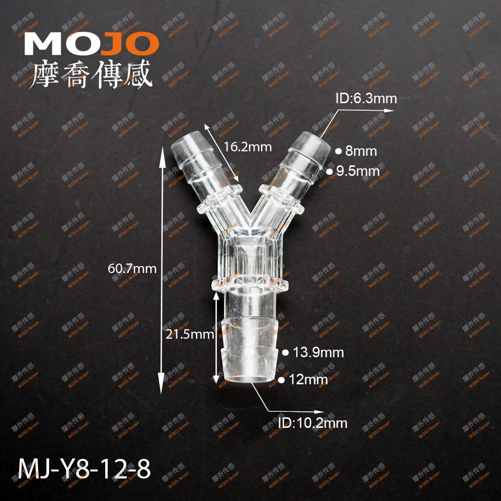 2020 Free shipping MJ-Y8-12-8 Reducing type Y shape 3 way water pipe adapter(10pcs/lots)