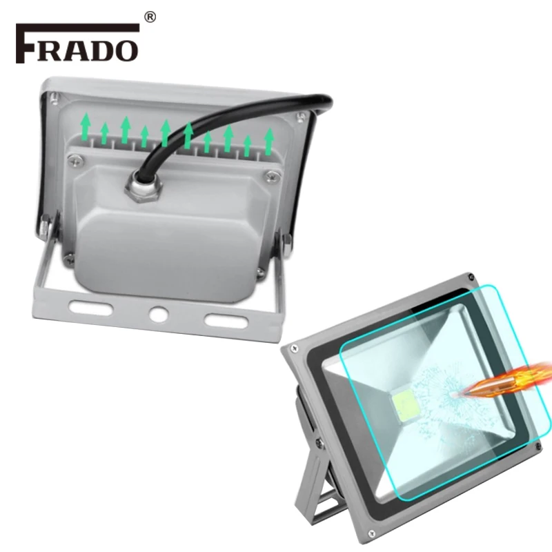 Wasserdichtes LED-Flutlicht, 10 W, 20 W, 30 W, 50 W, IP65, Flutlicht, Reflektor, 220 V, Strahler, Outdoor-Gartenlicht, Außenbeleuchtung – Detail 7