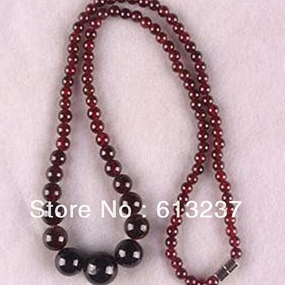 

Fashion style natural 6-12mm newly garnet stone round beads diy Jewellery necklace making 18" MY4623
