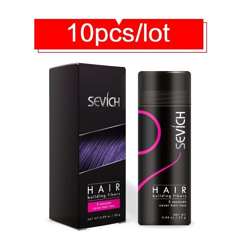 

10pcs/lot 25g Sevich Hair Building Fibers Styling Color Powder Extension Keratin Thinning Hair Thicking Loss Spray Treatment