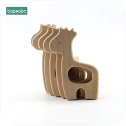 Bopoobo DIY Jewelry Accessories 1pc Beech Wooden Giraffe Sensory Chewing Toy Baby Nursing Teething Necklace Pendant Baby Teether