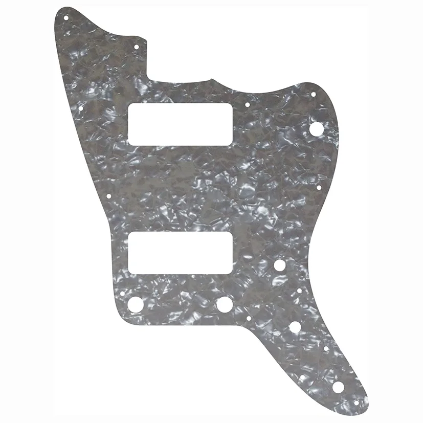 

Pleroo Guitar Parts - For US No Upper Controls Jazzmaster style Guitar pickguard With P90 Pickups Replacement , Parchment Pearl