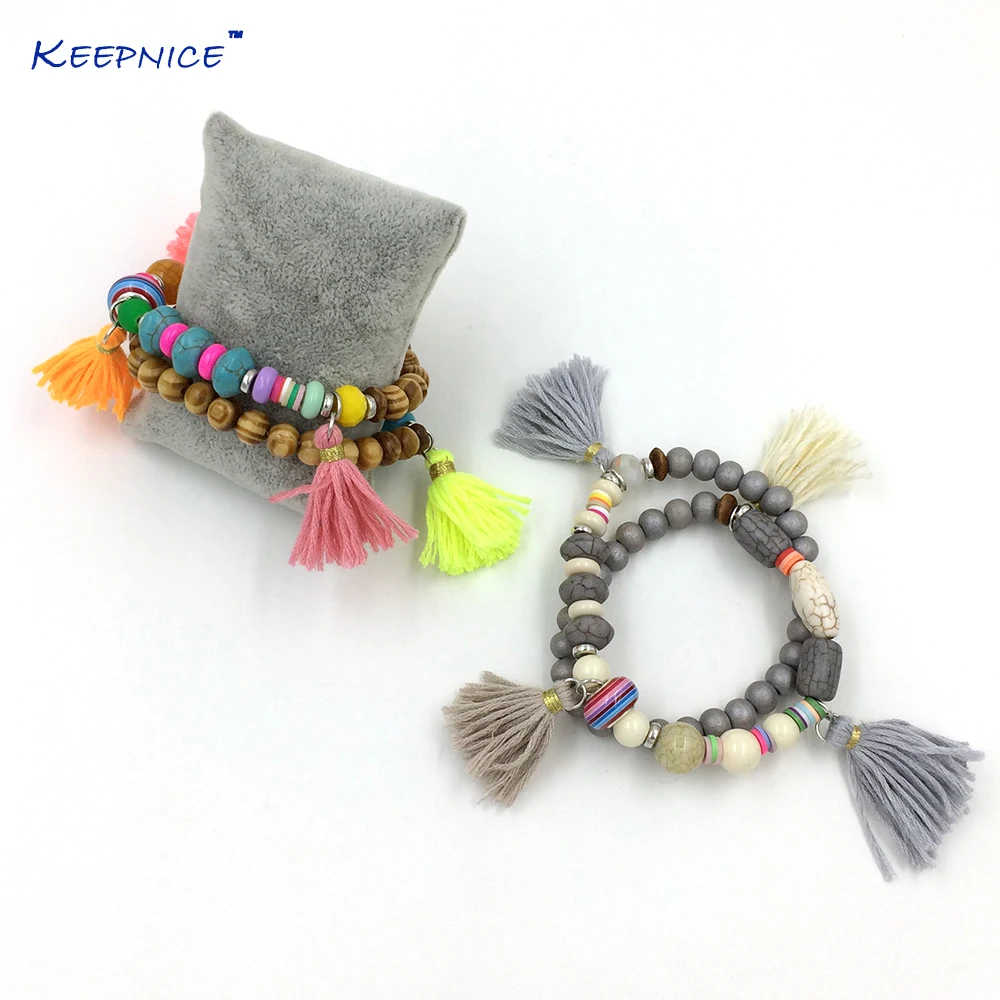 

Bohemia Ethnic Friendship Bracelets Colorful Tassel Charms Bracelets Rosary Beaded Bangle Charm Bracelets For Women