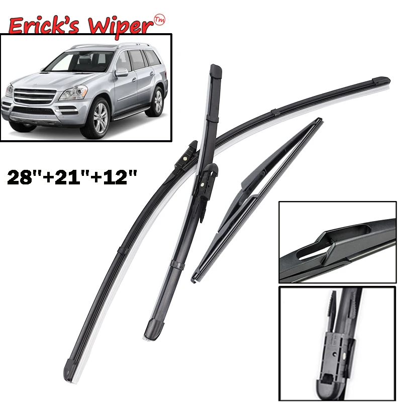 Erick\'s Wiper Front & Rear Wiper Blades Set For Mercedes Benz GL-Class X164 2005 - 2012 Windshield Windscreen Window 28\