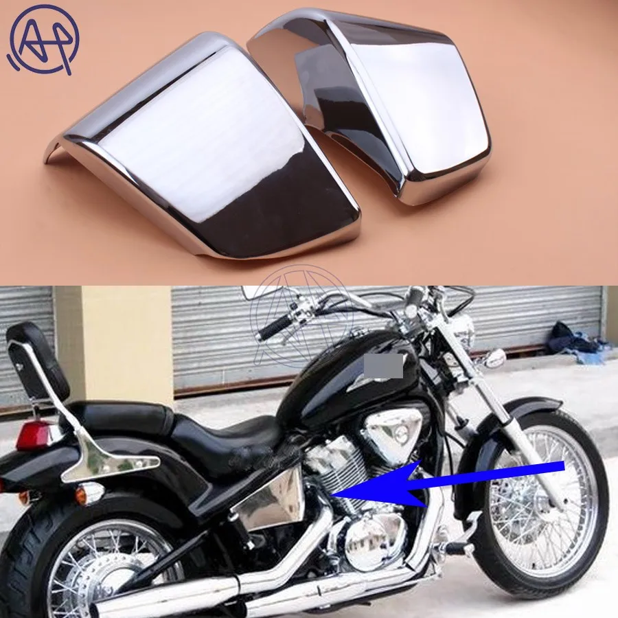 Chrome Plastic Battery Side Fairing Cover Fit For Honda Shadow ACE VT 400 750 1997-2003