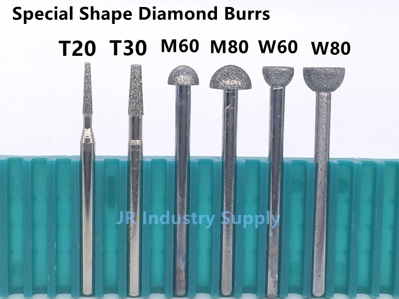 

Jrealmer Special Size Diamond grinding bit Dremel Burr Rotary Tool Grinding Head Engraving Etching Abrasive tool