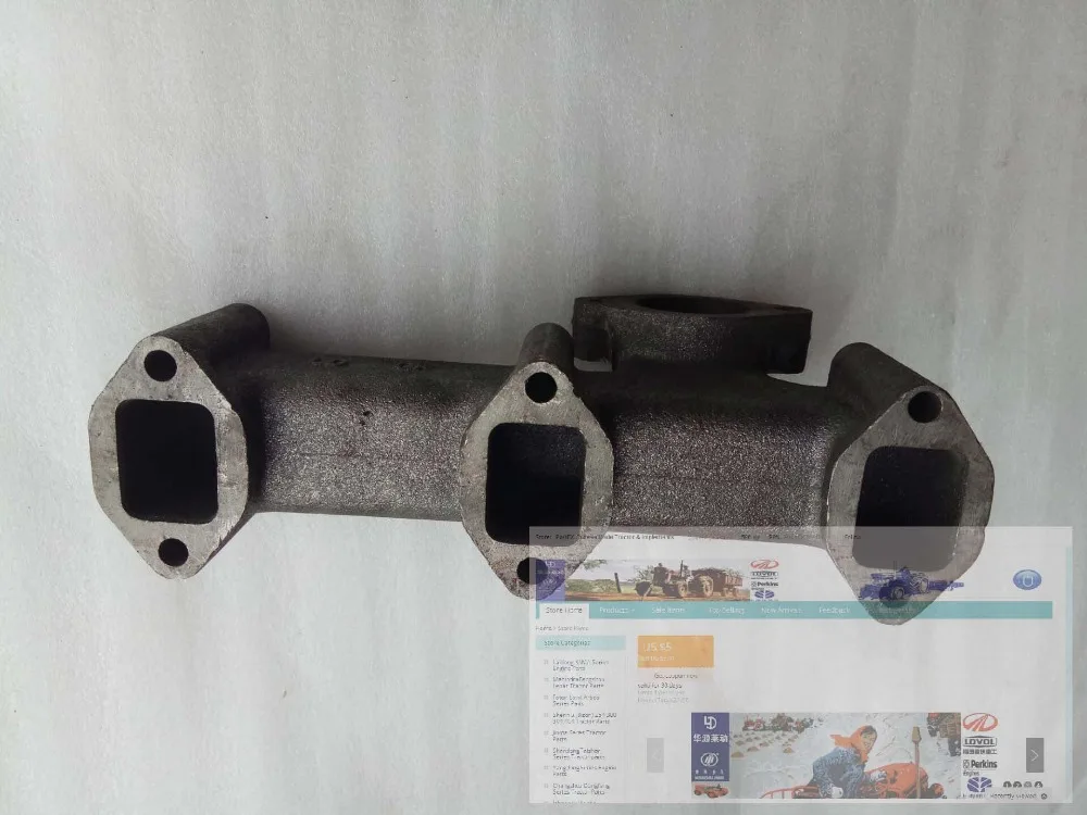 exhaust manifold for Laidong KM390BT and for tractor Luzhong brand,  part number: