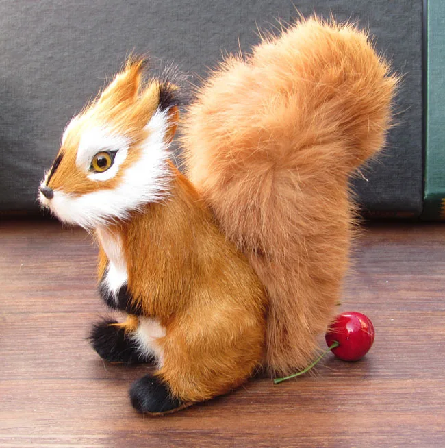 17x15cm cute Squirrel model polyethylene & furs resin handicraft,decoration d342