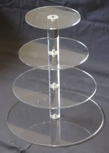 Details about 4,5,6,7 Tier Crystal Clear Acrylic Round Wedding CupCake Stand Tower