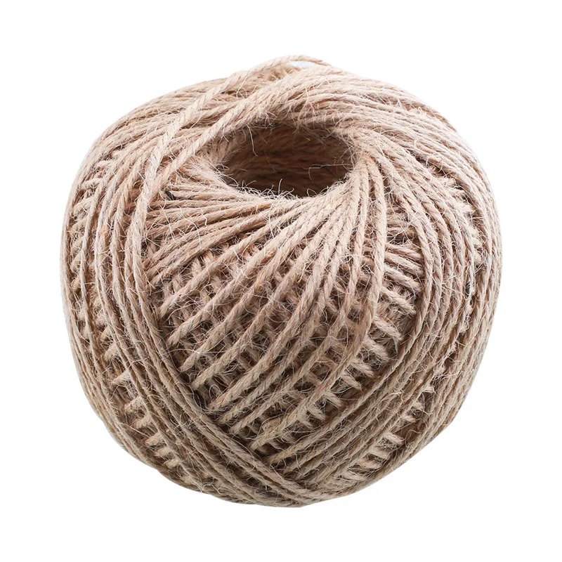 100M Twisted Burlap String Brown Natural Ribbon Roll Jute Twine Hessian Rope DIY Craft Wedding Gift Decor Ornament