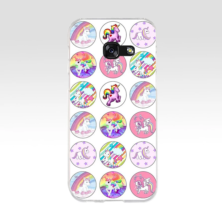 167 Rainbow Lovely Unicorn Soft Silicone Tpu Cover phone Case for Samsung a3 2016 a5 2017 a6 plus a7 a8 a9 star lite s 6 7 8 9