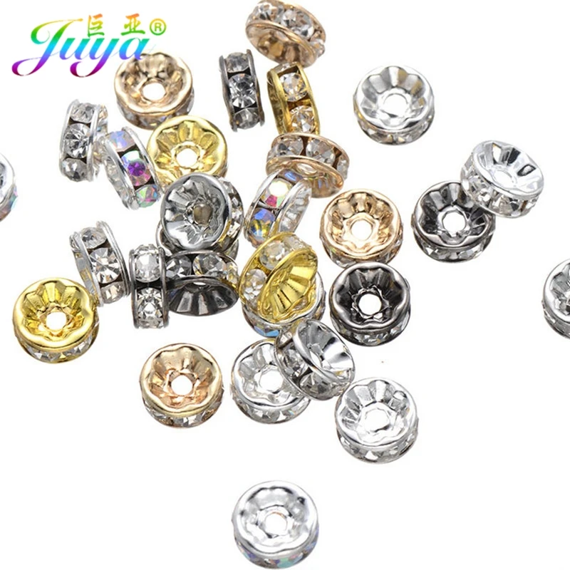 Juya 100pcs Wholesale DIY Spacers Beads 8mm Metal Separator Beads For Handmade Beadwork Jewelry Making