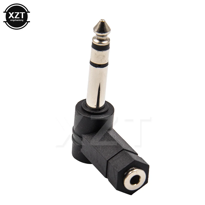90 graus 3.5mm fêmea jack para 6.35mm/6.5mm macho jack ângulo direito plug alto-falante fone de ouvido adaptador de áudio