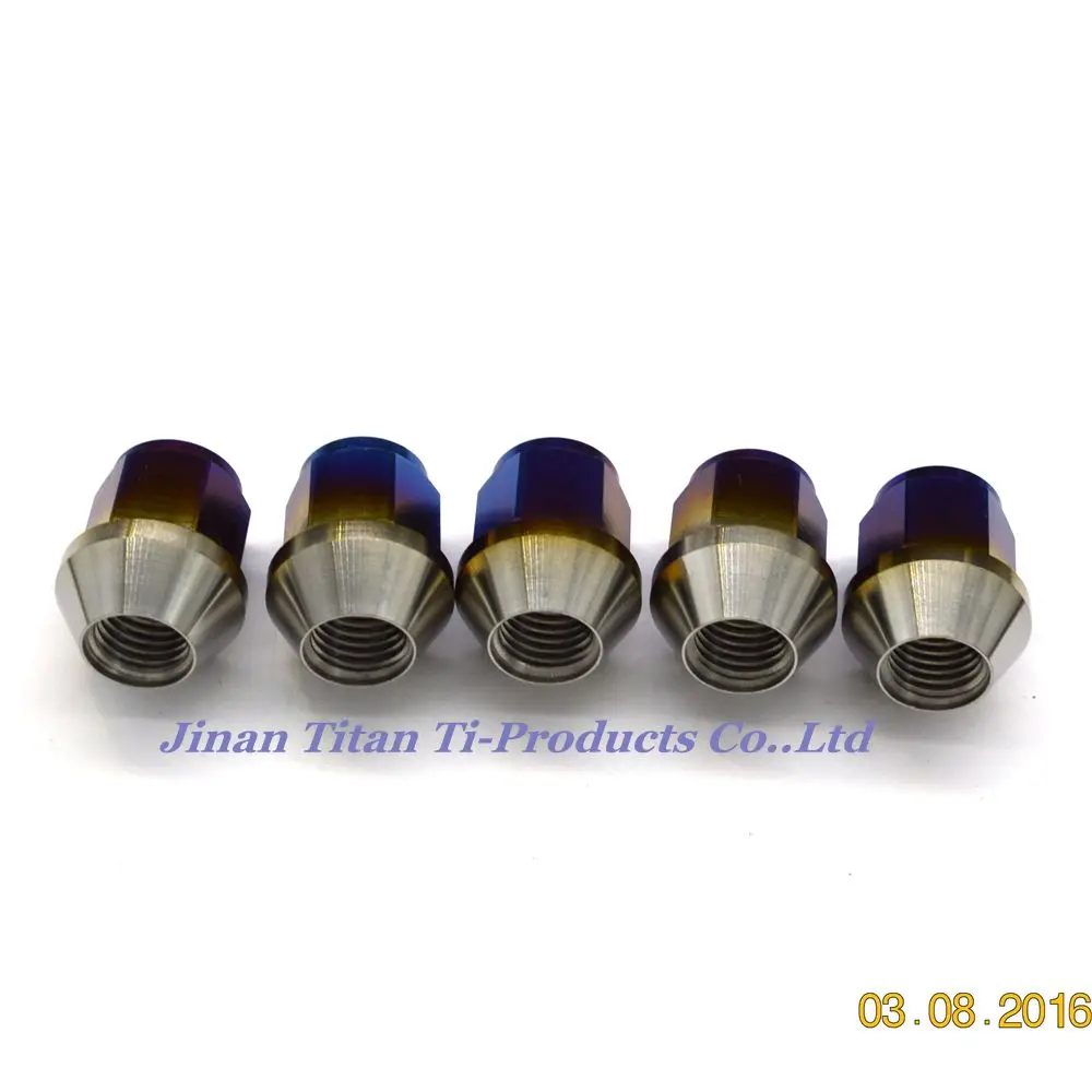 Jntitanti Gr5 titanium lug nut  M12*1.25*27mm wheel nut hub nut  for Nissan,Greatwall,Geely,Subaru,Suzuki etc.