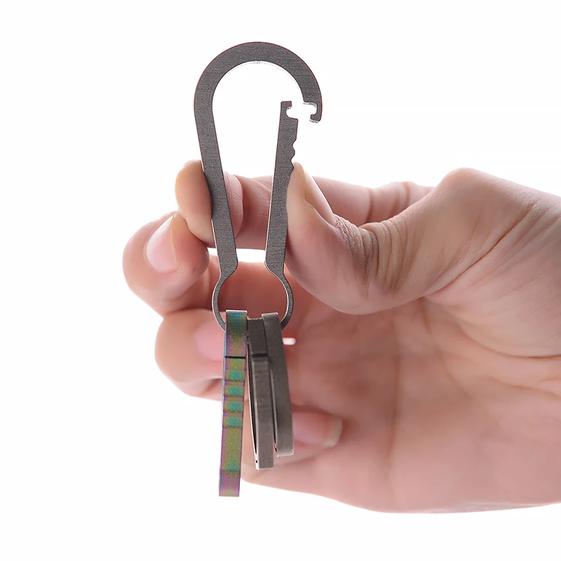 Pure Titanium TC4 Keychain EDC Backpack Hanging Spring Buckle Anti-lost Key Holder dropshipping FW213