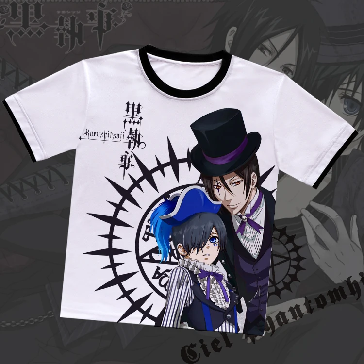 Black Butler Sebastian Michaelis O-Neck T-shirt anime short-sleeved T-shirt summer cosplay