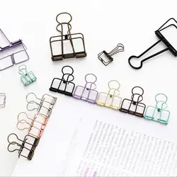 5PC Creative Korea Paper Clip Metal Bookmark File Binder Clip For Journal Photo Message Ticket Document Clips Stationery