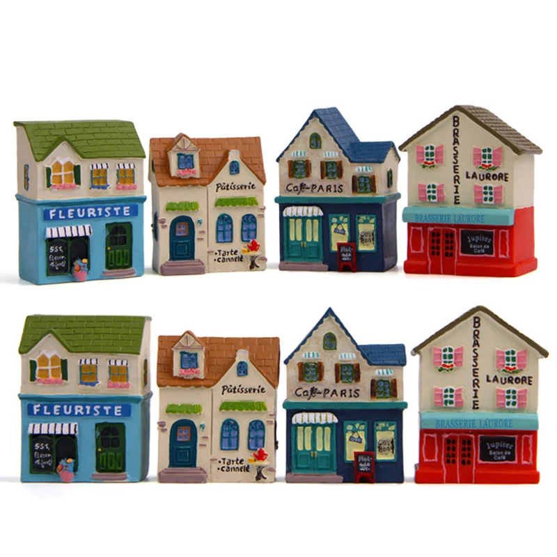 Zakka Japanes House Figures Toys Resin Kawaii House Model Figures Toys  Landscape Decoration Ornaments Children Toy