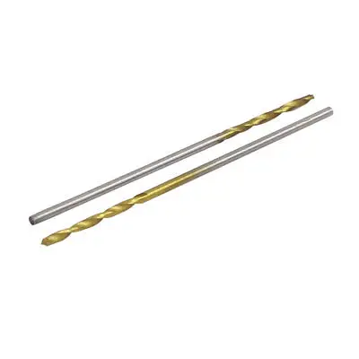 1mm Dia 35mm Length Titanium Plated 2-Flute Straight Shank Twist Drill Bit 10pcs