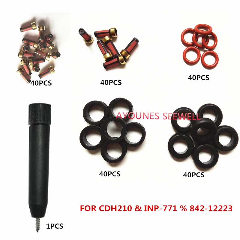 40 juegos de kits de reparación de inyectores de combustible con extractor de filtro PARA CDH210 INP771 MD 319790   MD-MD de moda para requisitos particulares 319791   MD-MD de moda para requisitos particulares 319815   MD-MD de moda para requisitos parti
