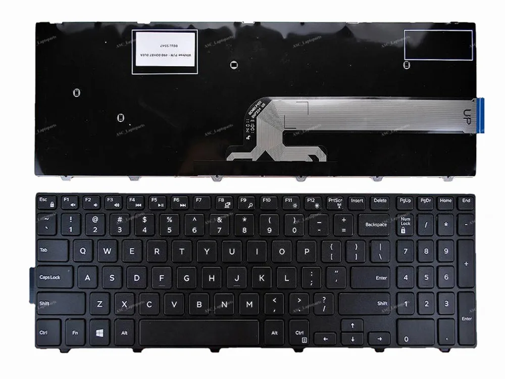 Novo teclado inglês dos eua para hp inspiron 15-5000 series 5547 5521 5542 5547 17-5000 15.6 "quadro preto portátil