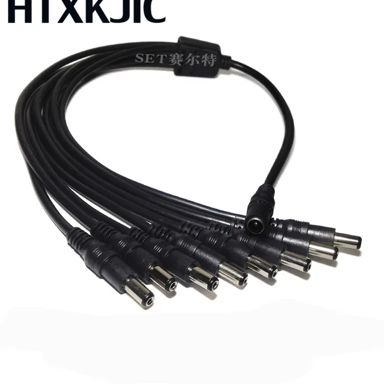 3 قطعة 8 قناة DC الطاقة 5.5x2.1 مللي متر Spliter 1 الإناث إلى 8 الذكور للكاميرا CCTV