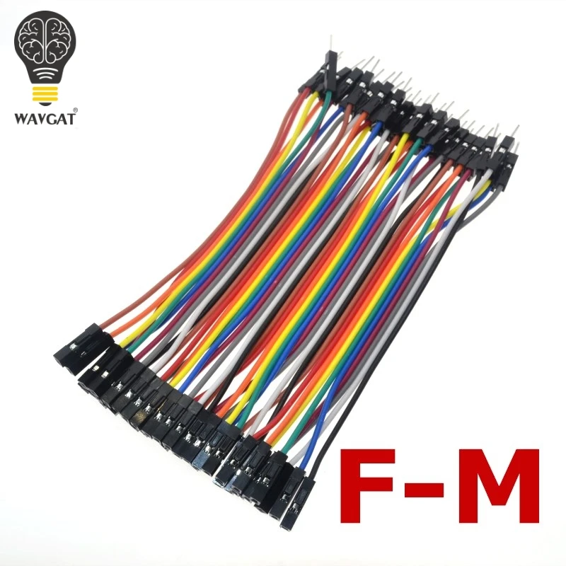 SUQ 40pcs 10cm 2.54mm 1pin 1p-1p male to female jumper wire Dupont cable for arduino.