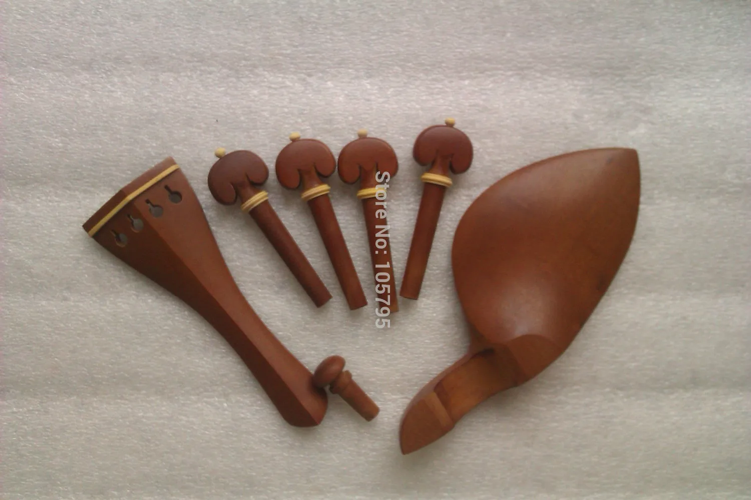 4 Set Jujube Violin Fitting with Tail piece chin rest peg and end pin 4/4 violin parts