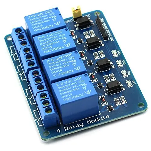 Módulo de relé de 4 canales para control de electrodomésticos, 5V / 12V