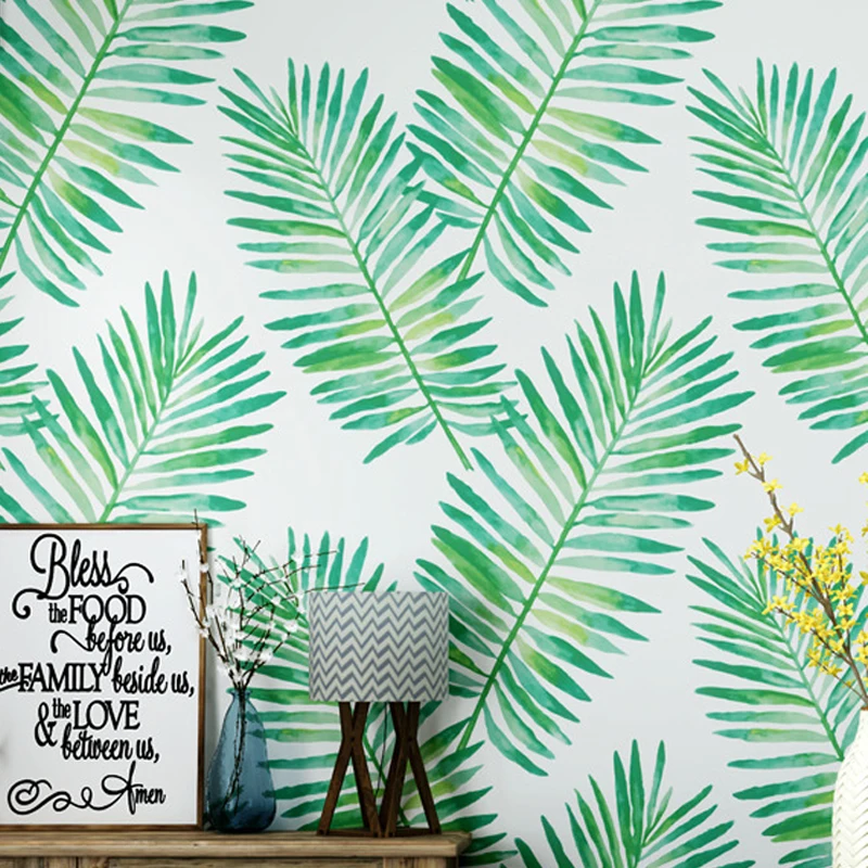 

Green Banana Leaf Wall Paper Home Decor Ins Wallpapers for Living Room Walls The Paper House Mural mapa del mundo para pared