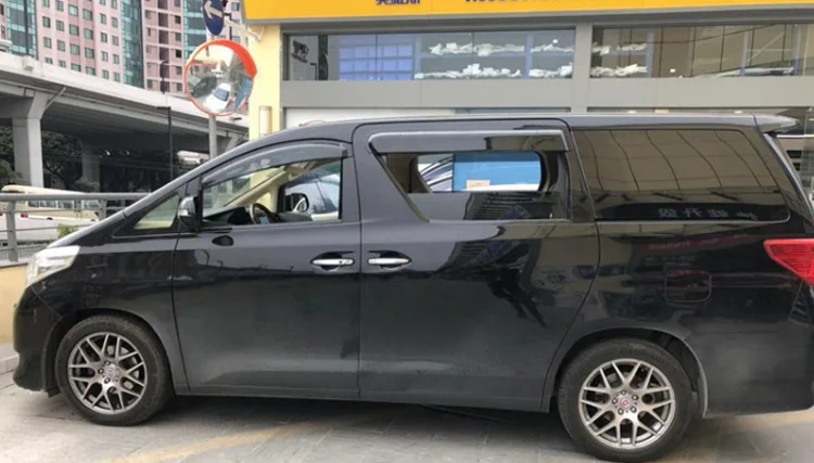 For Toyota Alphard Vellfire 2011 2012 2013 Plastic Exterior Visor Vent Shades Window Sun Rain Guard Deflector 4pcs
