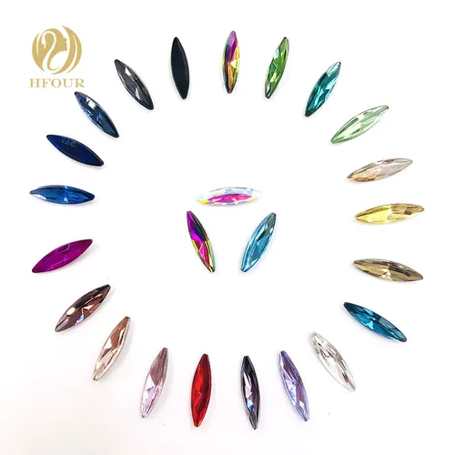 25 미리메터 50 개/갑 말 눈 모양 혼합 색상 접착제-모조 다이아몬드 포인트 백 느슨한 모조 다이아몬드 diy 의류 액세서리 