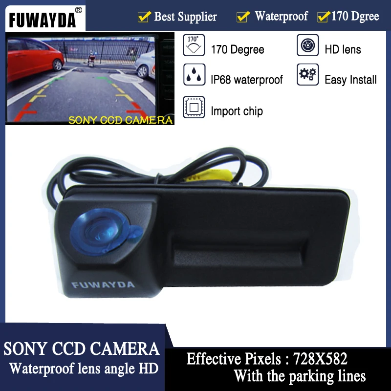 FUWAYDA FOR sony ccd For skoda octavia fabia audi A1 car Rear view camera Car parking camera Trunk handle camera waterproof HD